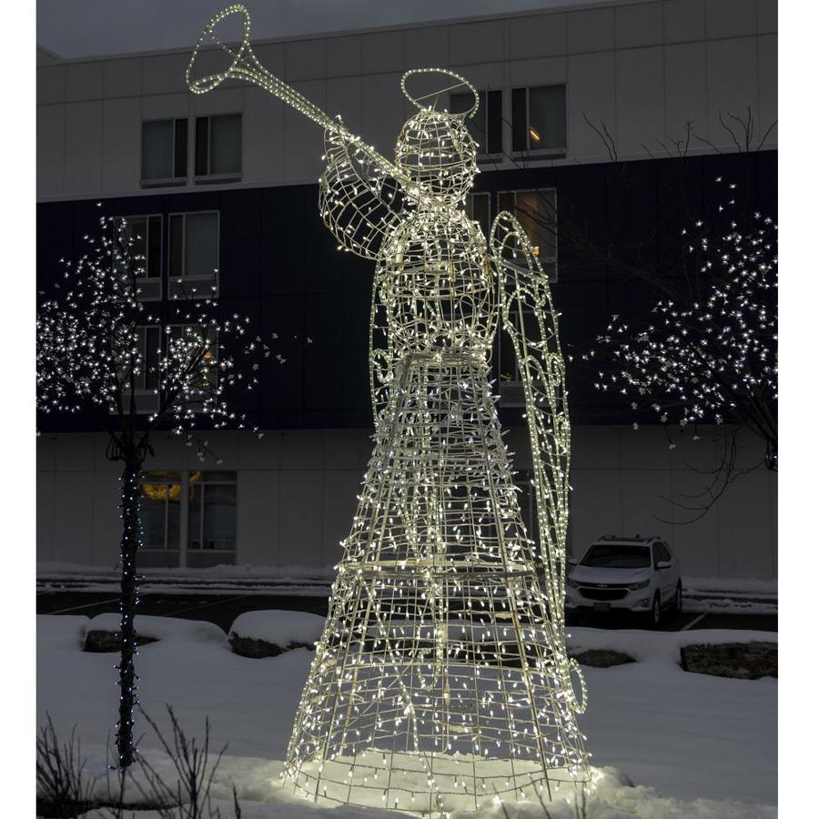 christmas decorations outdoor commercial Northlight 9.75ft White PreLit Trumpeting Angel Commercial Christmas