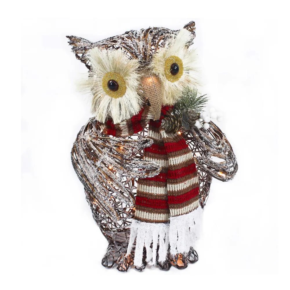 christmas owl outdoor decor Holiday Living 24in Owl Sculpture with Clear Incandescent Lights in