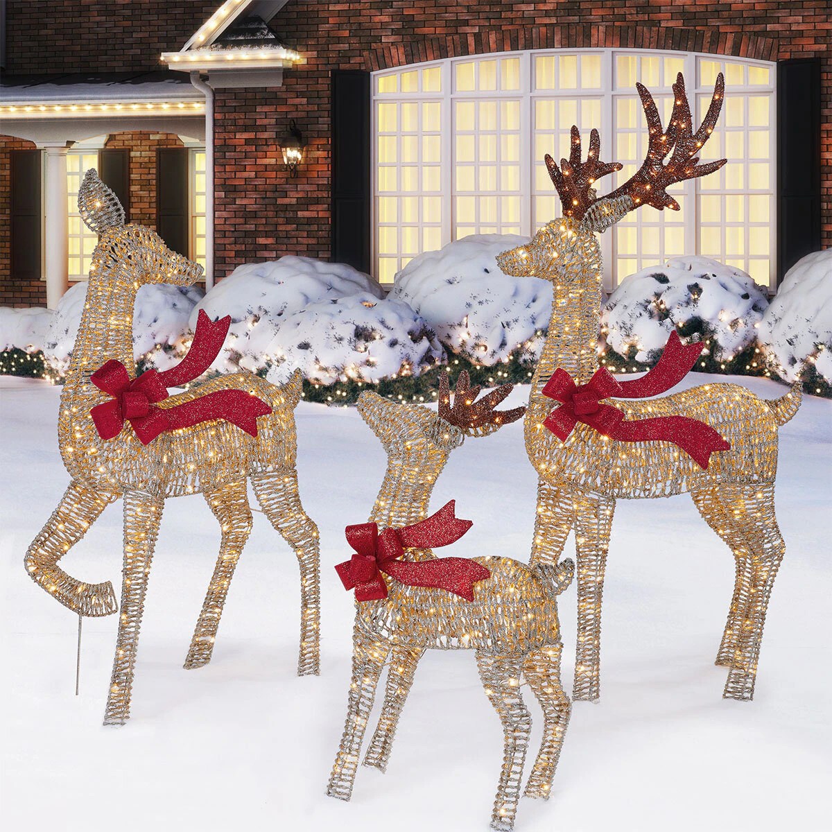 reindeer christmas decor sale 72 Inches (1.8m) Indoor/Outdoor Christmas Reindeer Family...