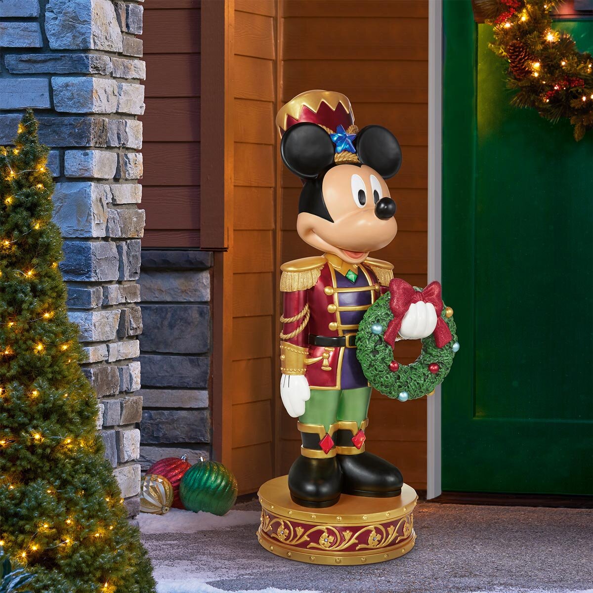 disney christmas decorations indoor Disney 5ft (1.5m) Mickey Christmas Nutcracker with 11 LED...