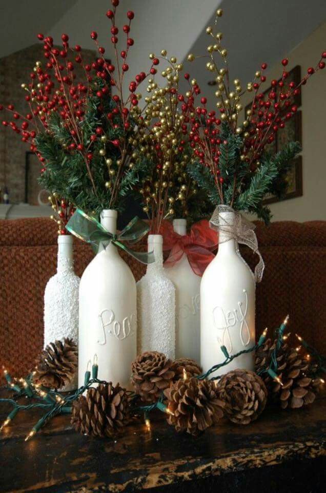 christmas decor using bottles 12 Ways to Reuse Wine Bottles (Christmas Decor Edition) Sunlit Spaces