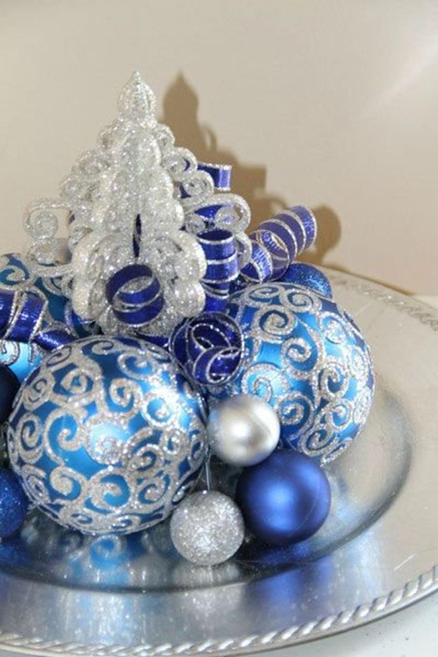 blue silver christmas decor Nice 99 Amazing Silver and Blue Christmas Decoration Ideas for