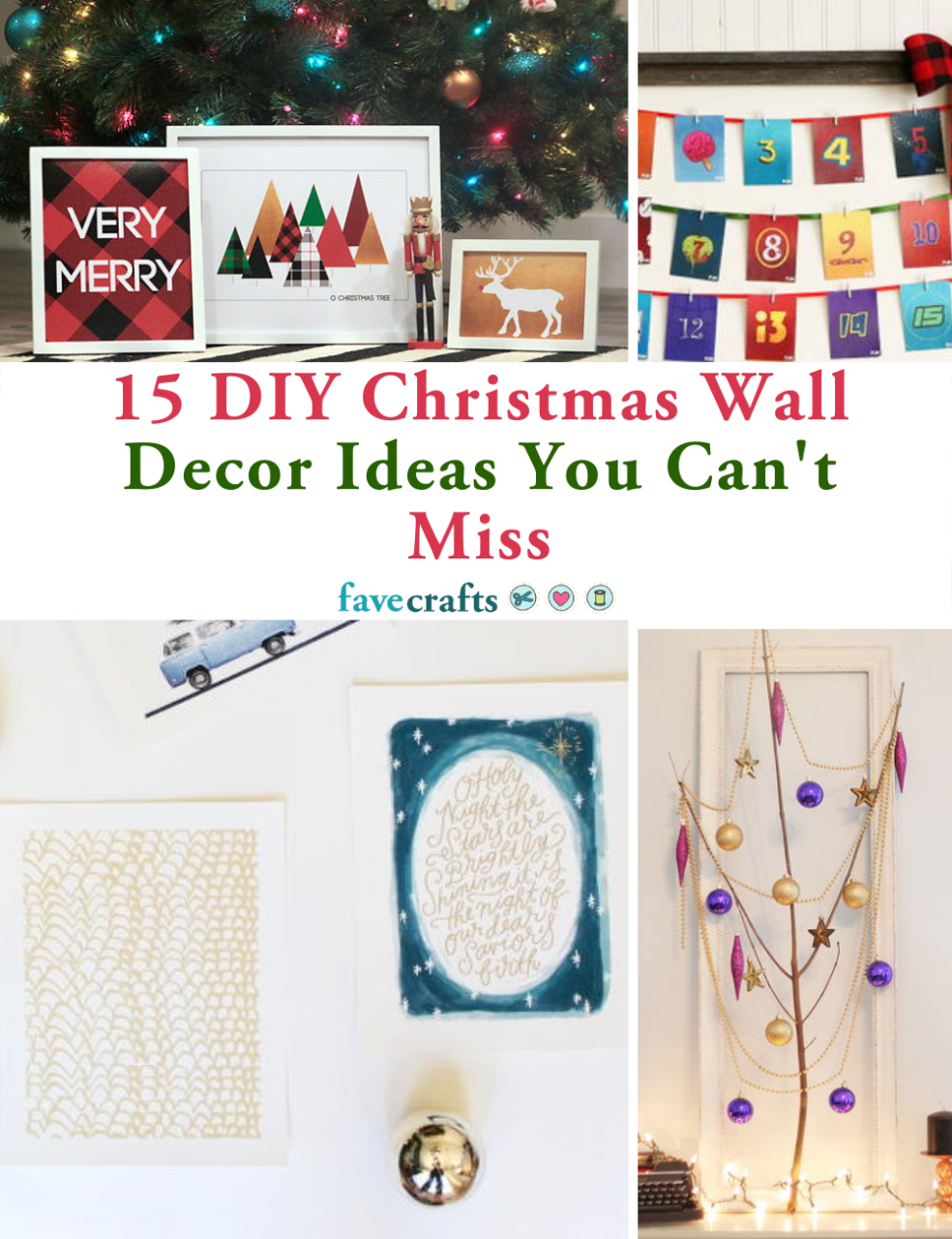 diy wall decor for christmas 15 DIY Christmas Wall Decor Ideas You Can't Miss