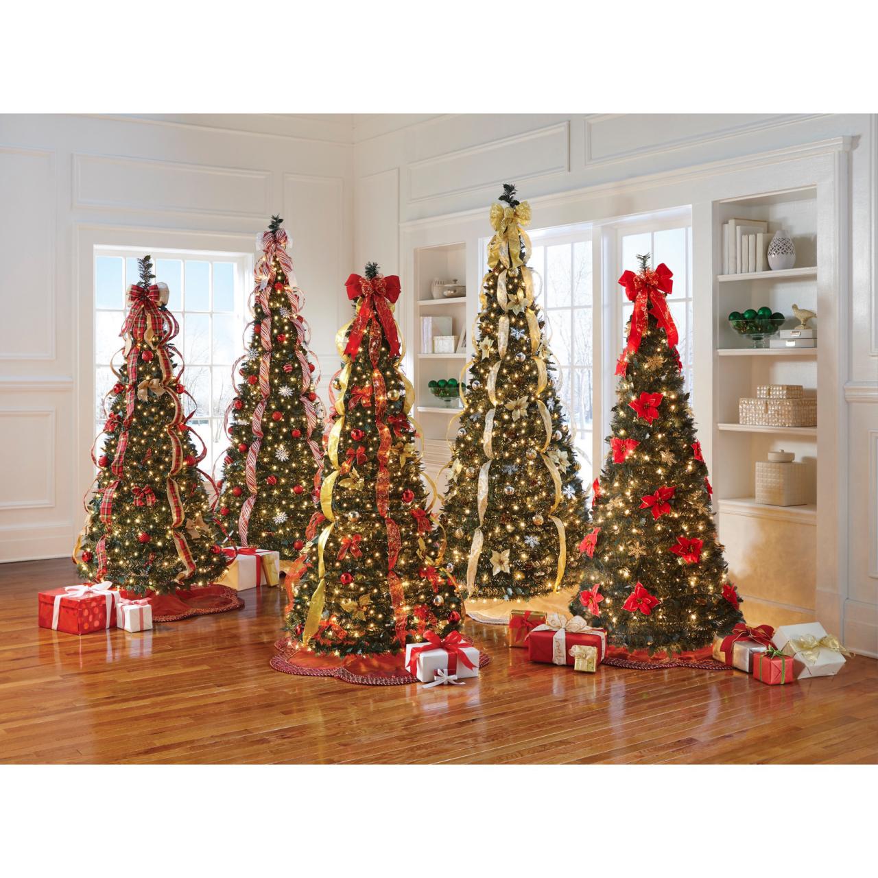 pre lit christmas decorations indoor Fully Decorated PreLit 6Ft. PopUp Christmas Tree Christmas Trees