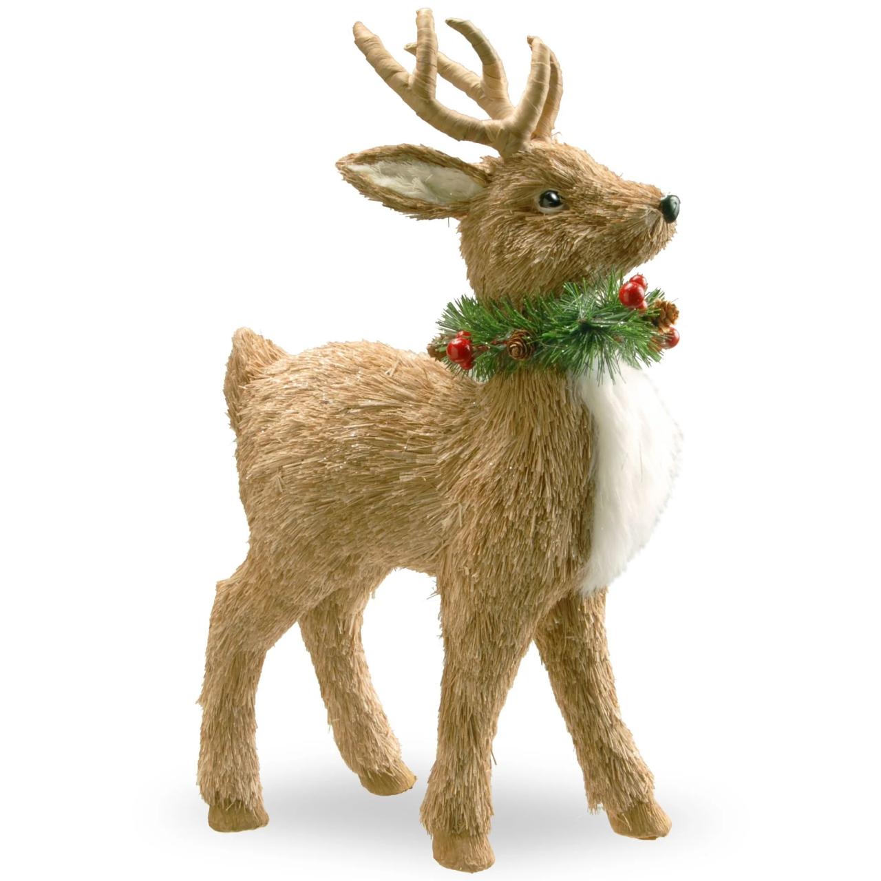 christmas reindeer tabletop decor 19" Brown and White Standing Reindeer Tabletop Christmas Decor