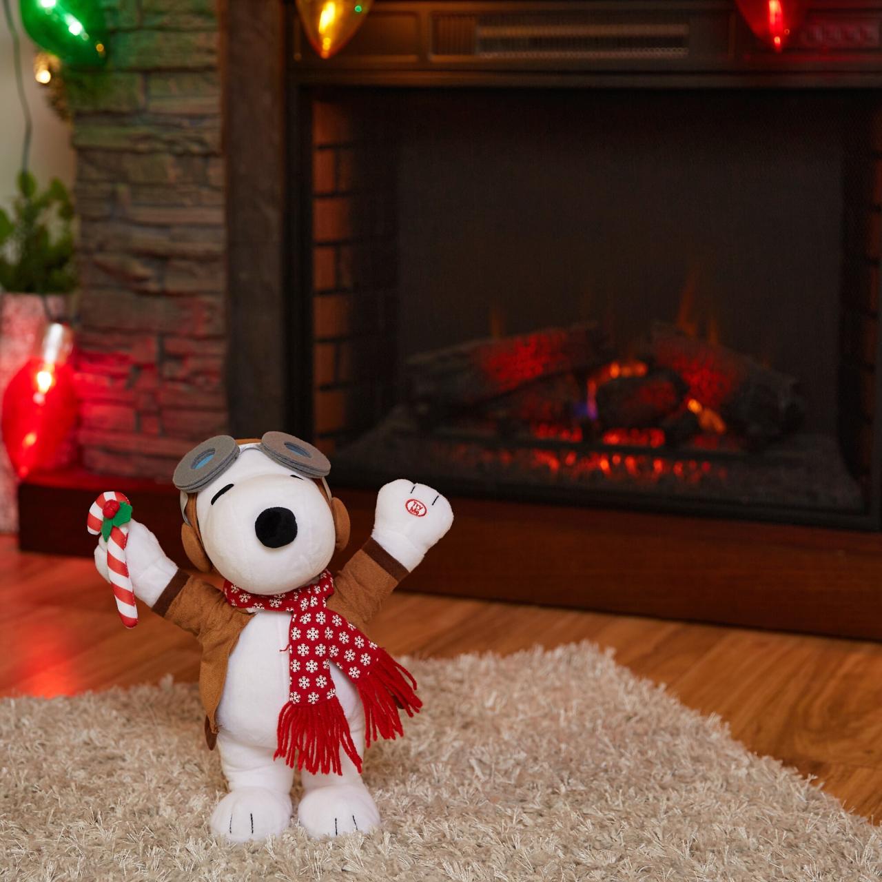 snoopy christmas decorations indoor Peanuts 13.39in Animatronic Snoopy Batteries Included in the Christmas