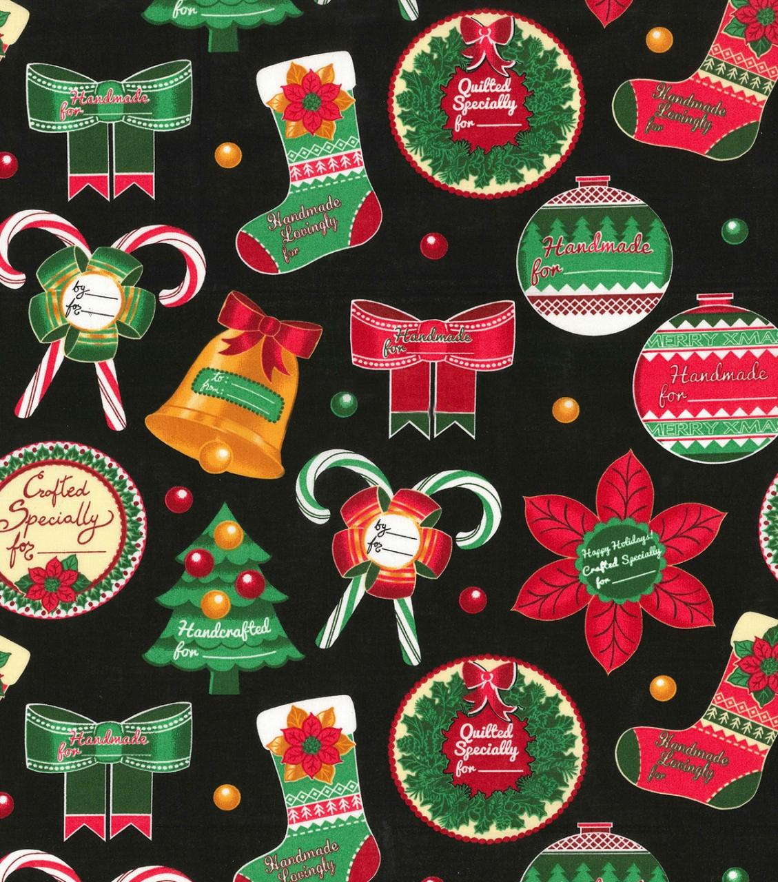 joann fabrics christmas decor Christmas Cotton Fabric Handcrafted Holidays JOANN