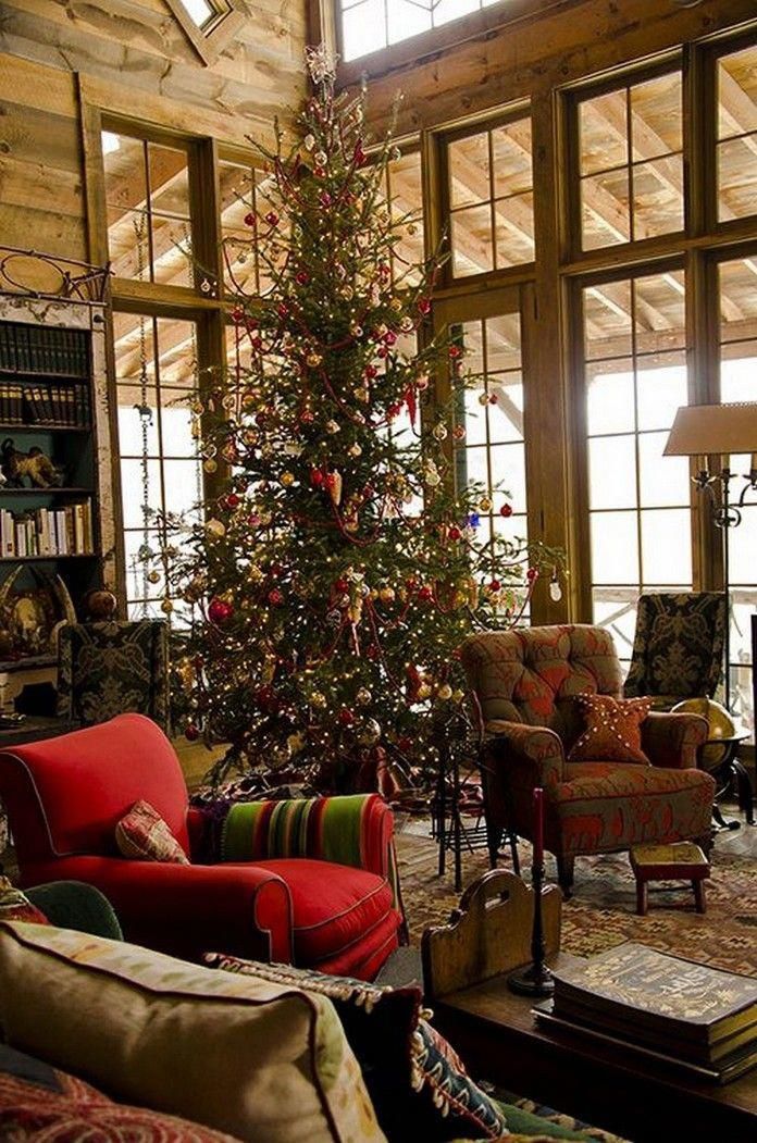 rustic cabin christmas decor Beautiful rustic cabin decor for christmas holidayhomedecor Country