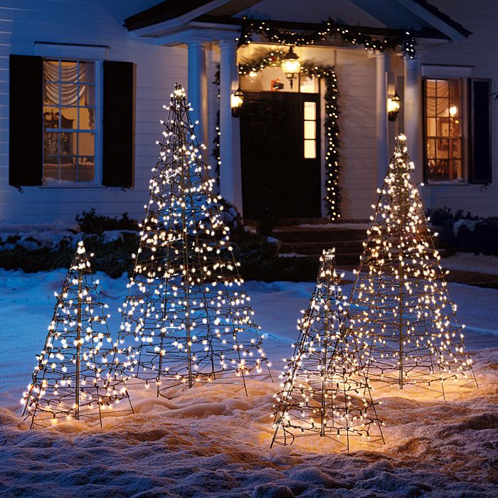 prelit outdoor christmas decor Prelit FoldFlat Metal Christmas Tree Decorating with christmas