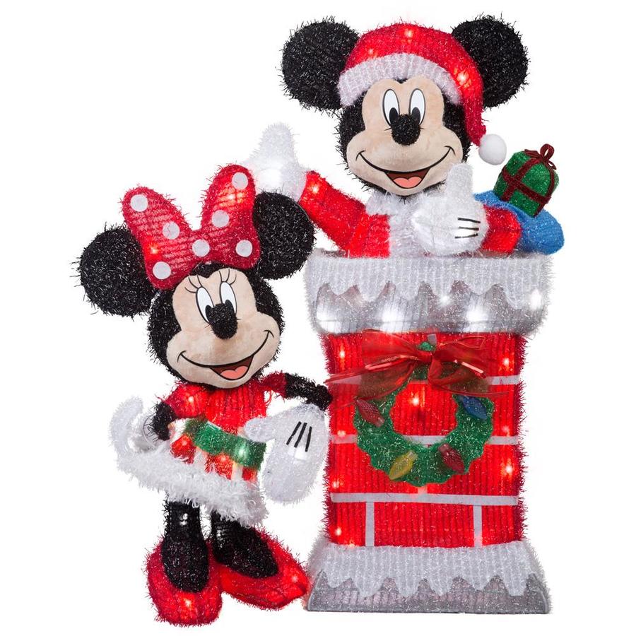 disney christmas decor sale Disney 3D Holiday Lighted Tinsel SculptureMickey Minnie Chimney Scene