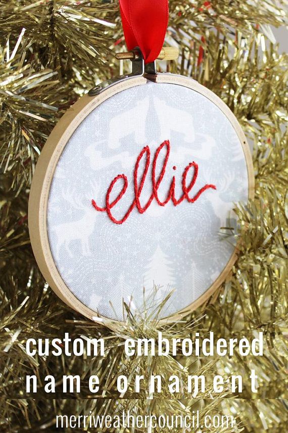 christmas ornament name ideas Christmas Ornament Holiday. Embroidered Name Ornament Christmas