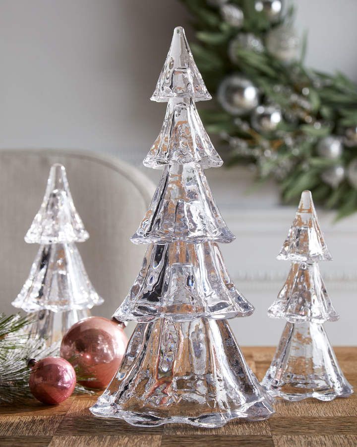 glass christmas trees decor Juliska Berry & Thread Full Clear Tree Tower, Set of 5 Glass