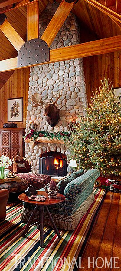 rustic cabin christmas decor 55 Rustic Christmas Decorating Ideas Country Christmas Decor for 2020