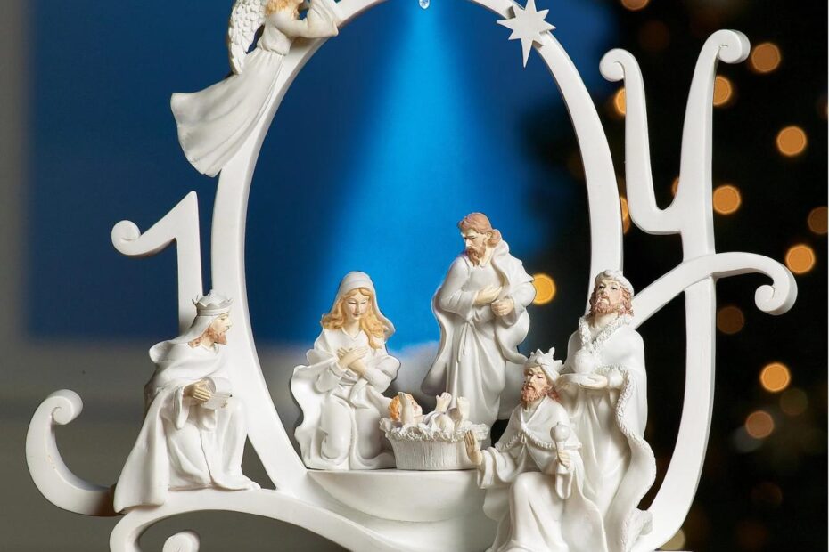 nativity christmas decorations indoor Lighted Joy Nativity Christmas Scene Holiday Indoor Sculpture Walmart