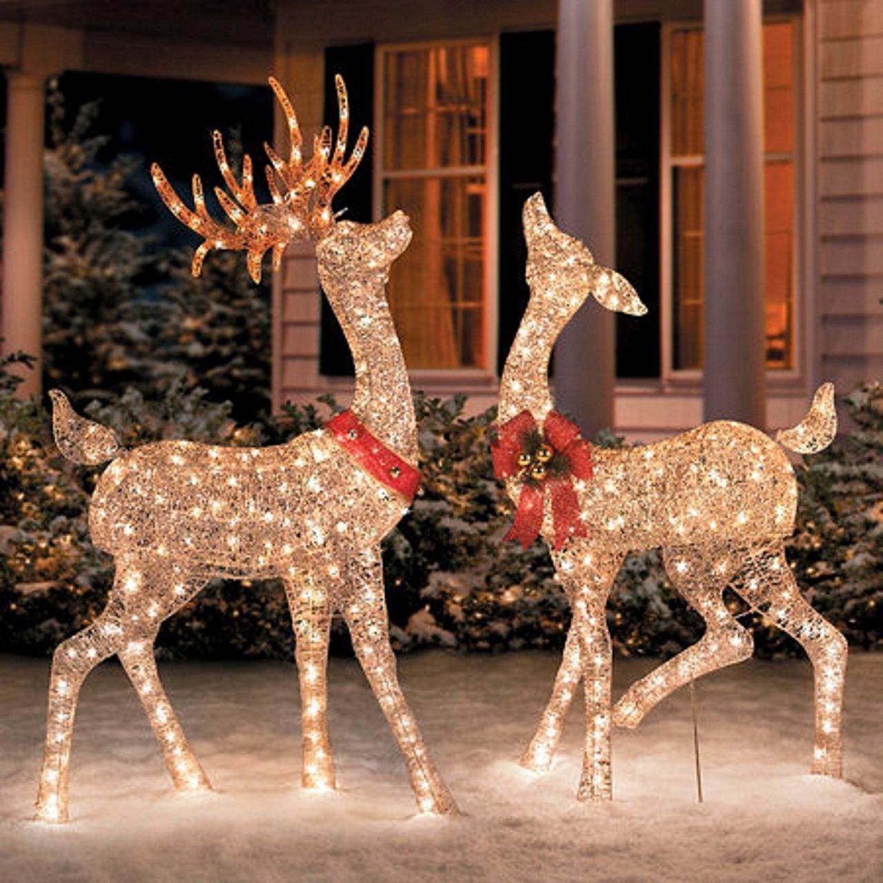 christmas deer decor sale Lighted Christmas Deer