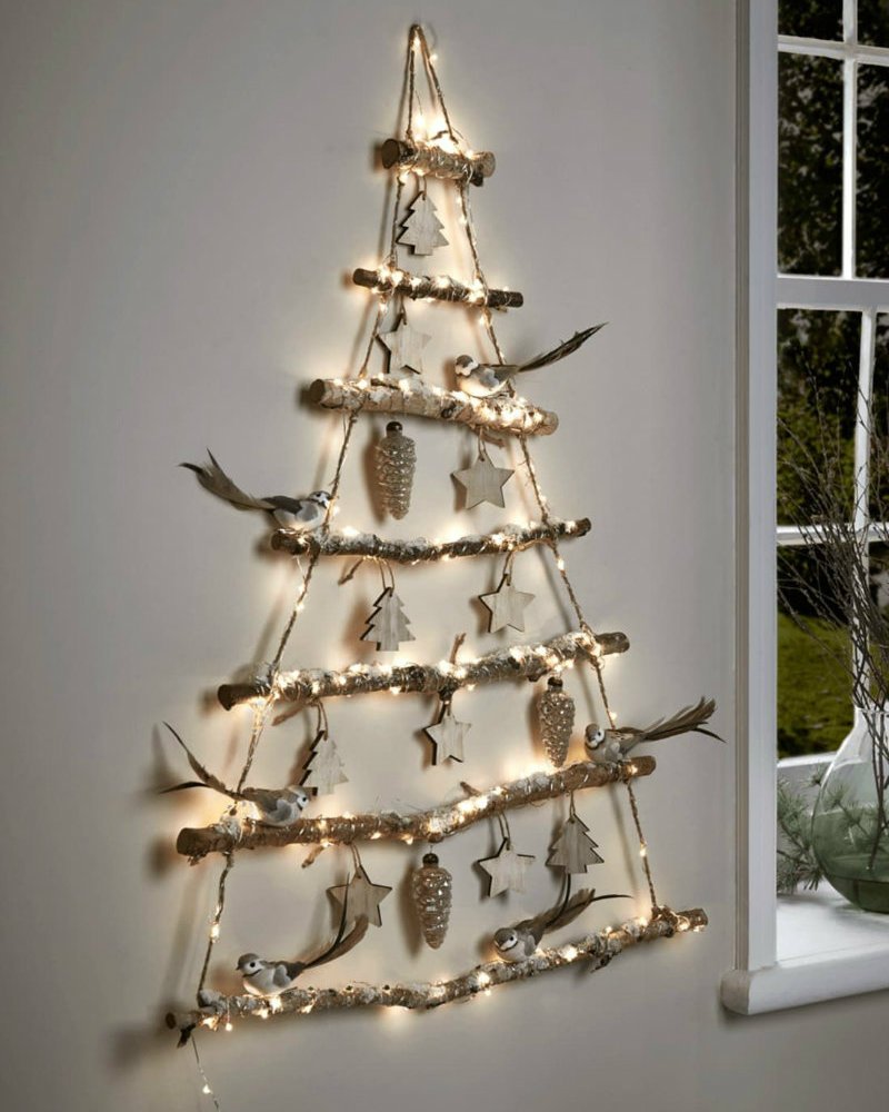 twig christmas tree decor Amazing Twig Christmas Tree Ideas to Decorate Your Wall Cook It