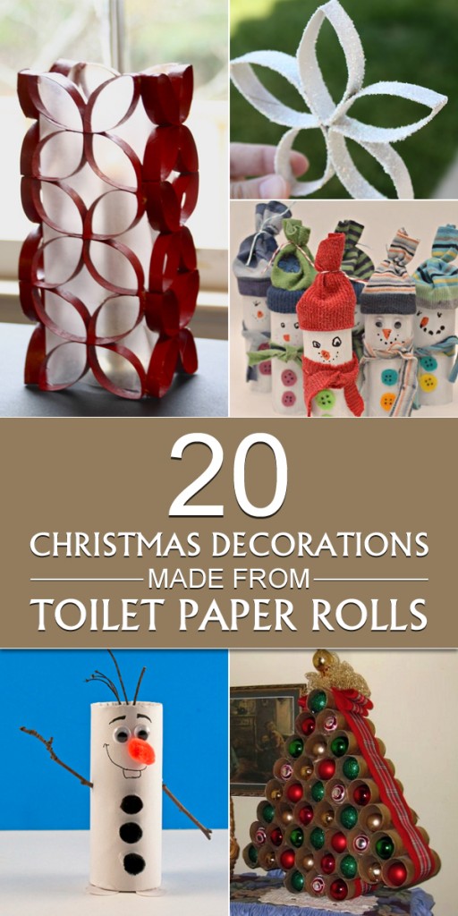 christmas decoration idea made with empty rolls 20 Christmas Decorations Made From Toilet Paper Rolls