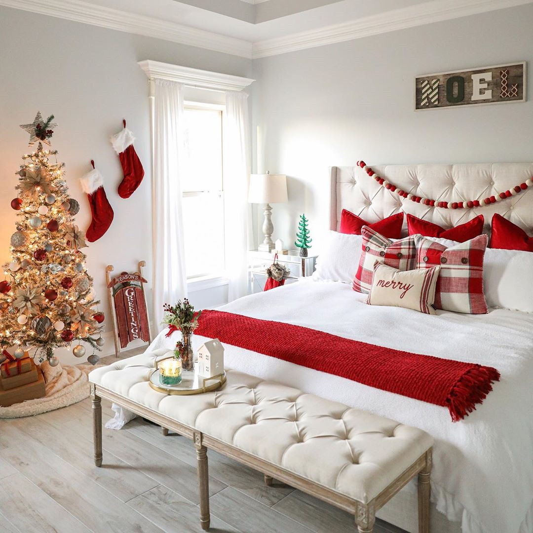 christmas decoration ideas bedroom 56 Best Christmas Bedroom Decor Ideas for a Positively Jolly Night Sleep