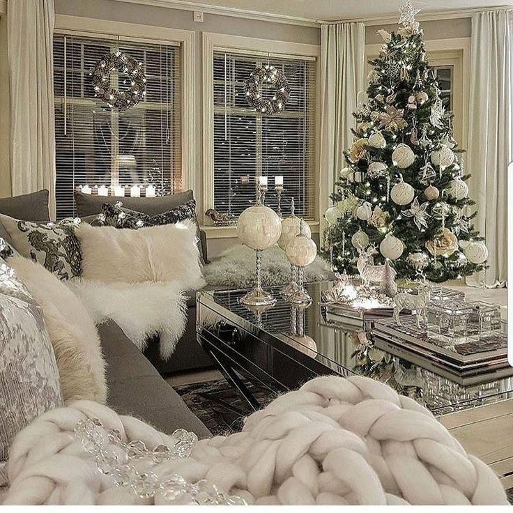 white christmas house decor Christmas season whitelivingroom Christmas living rooms, White