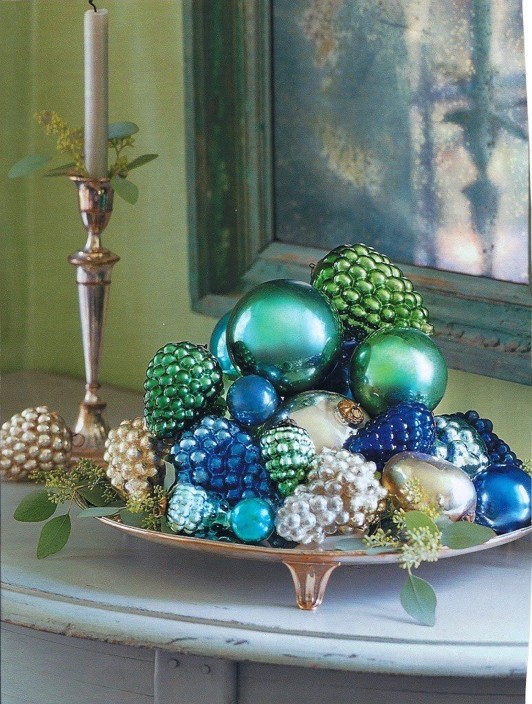 green blue christmas decor Blue and Green Christmas Decor New Habitually Chic Blue & Green