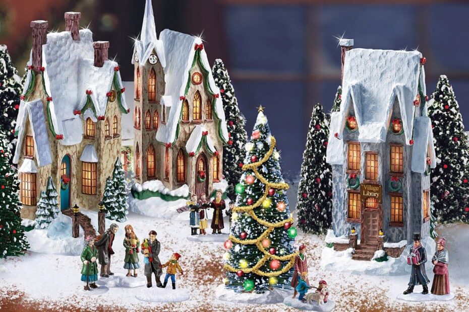 christmas decor village set Pin on Merry Christmas