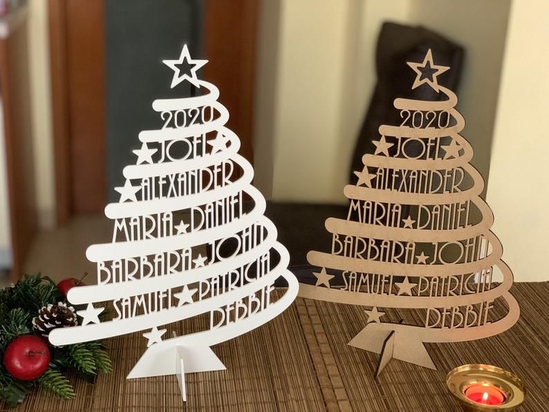 christmas decor theme names Personalized Family Names 2024 Christmas Tree Custom Xmas Gift Unique