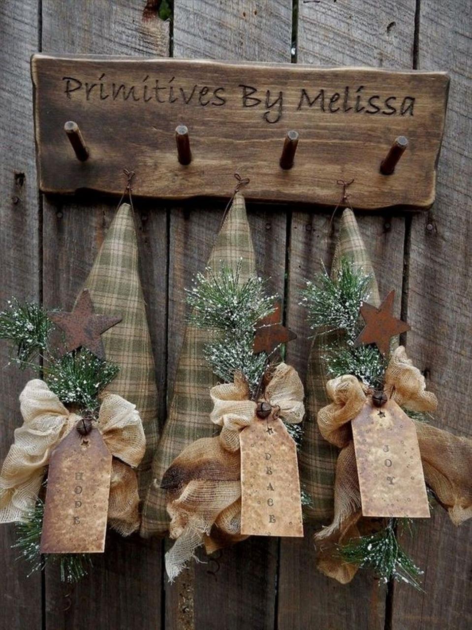 diy primitive christmas decor 46 How to Make DIY Rustic Felt Christmas Trees Primitive christmas