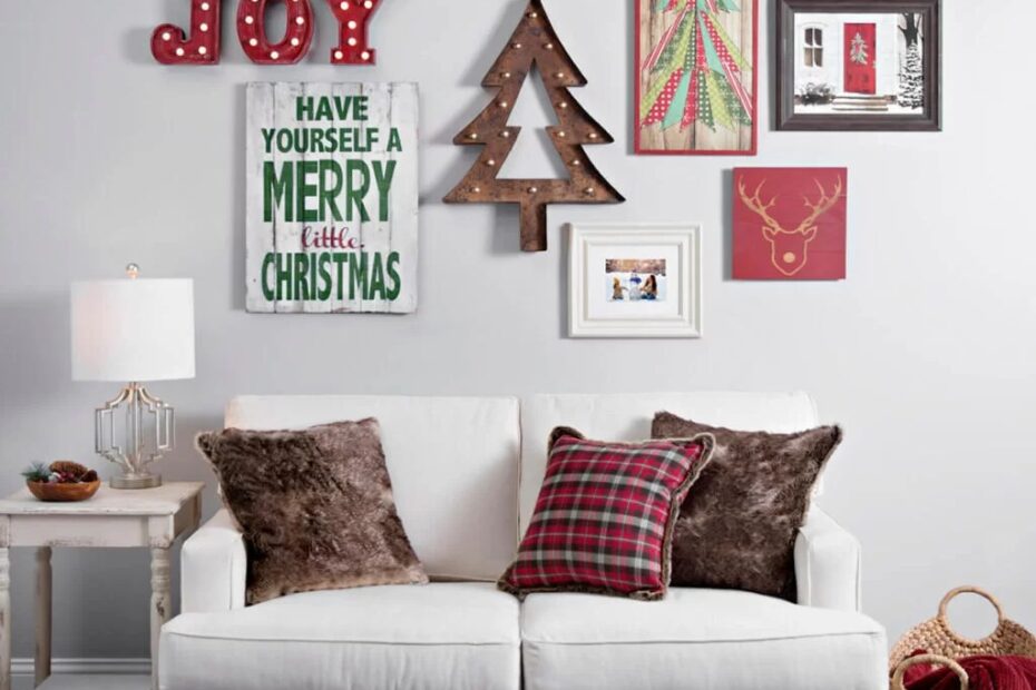 wall decor for christmas 35 Christmas Wall Decor Ideas to Make You Feel Festive