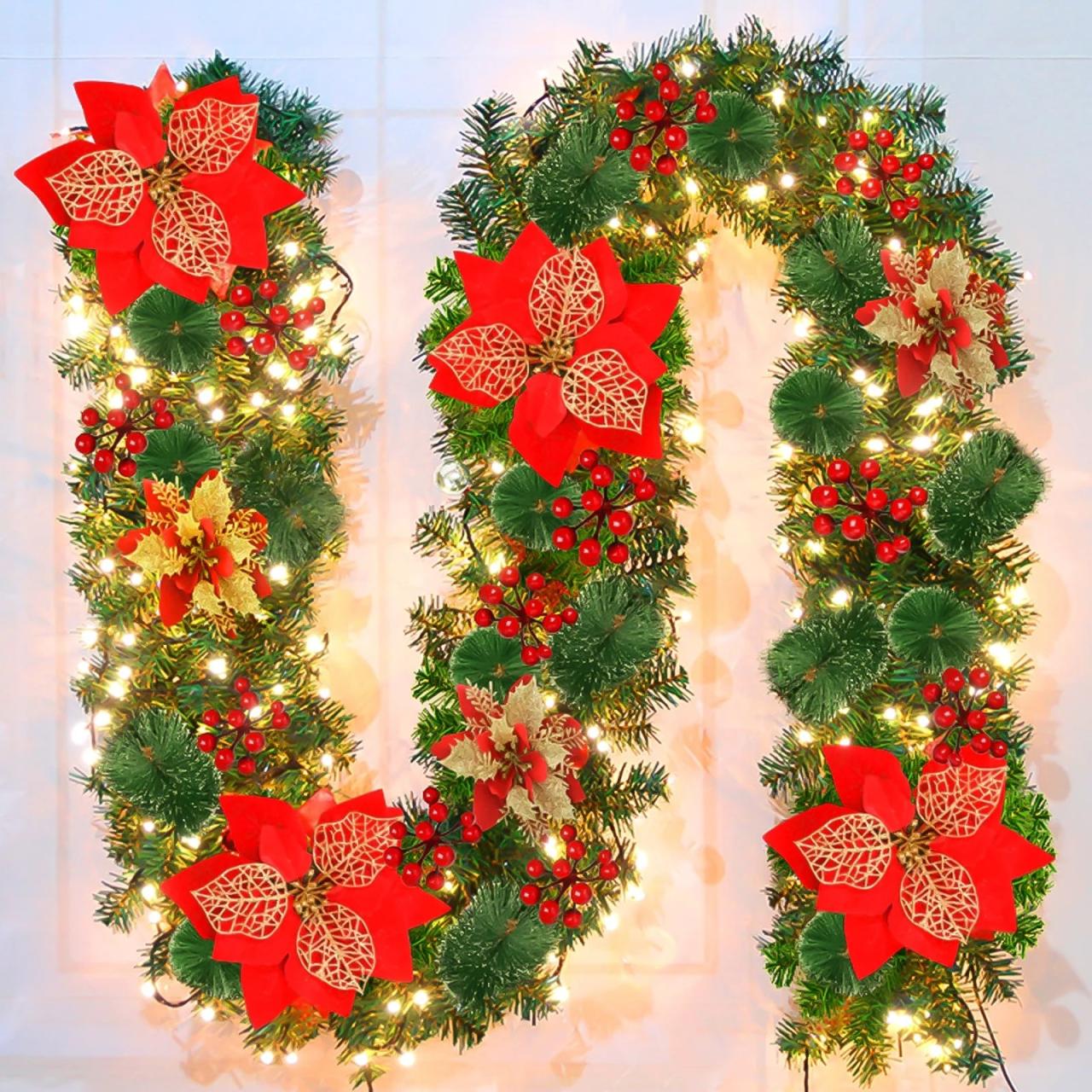 christmas decorations indoor stairs Needhep Holiday Bows Christmas Decorations, Christmas Decorations, Red