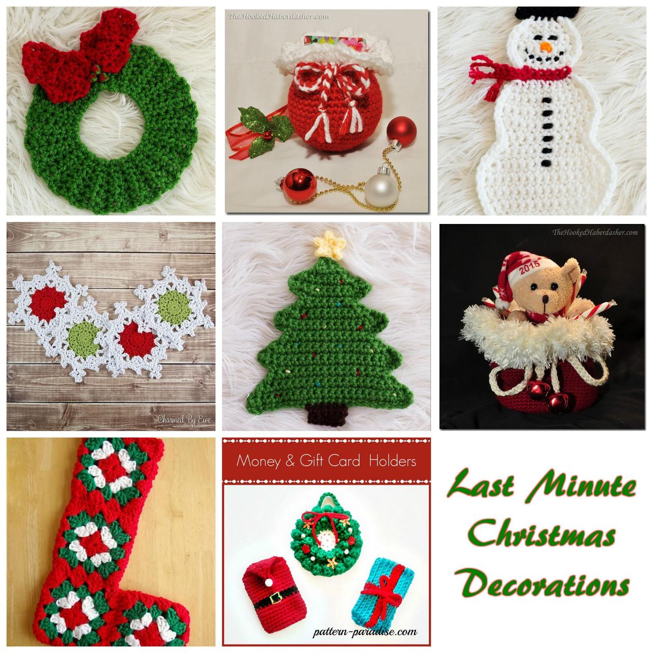 christmas decor crochet ideas Last Minute Christmas Decoration Ideas Crochet Round Up! Christmas