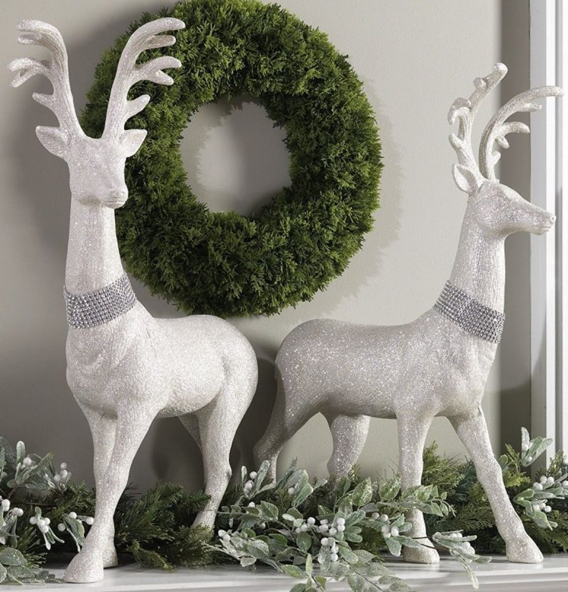 glitter deer christmas decor 29 Inch High Glitter Christmas Deer Christmas