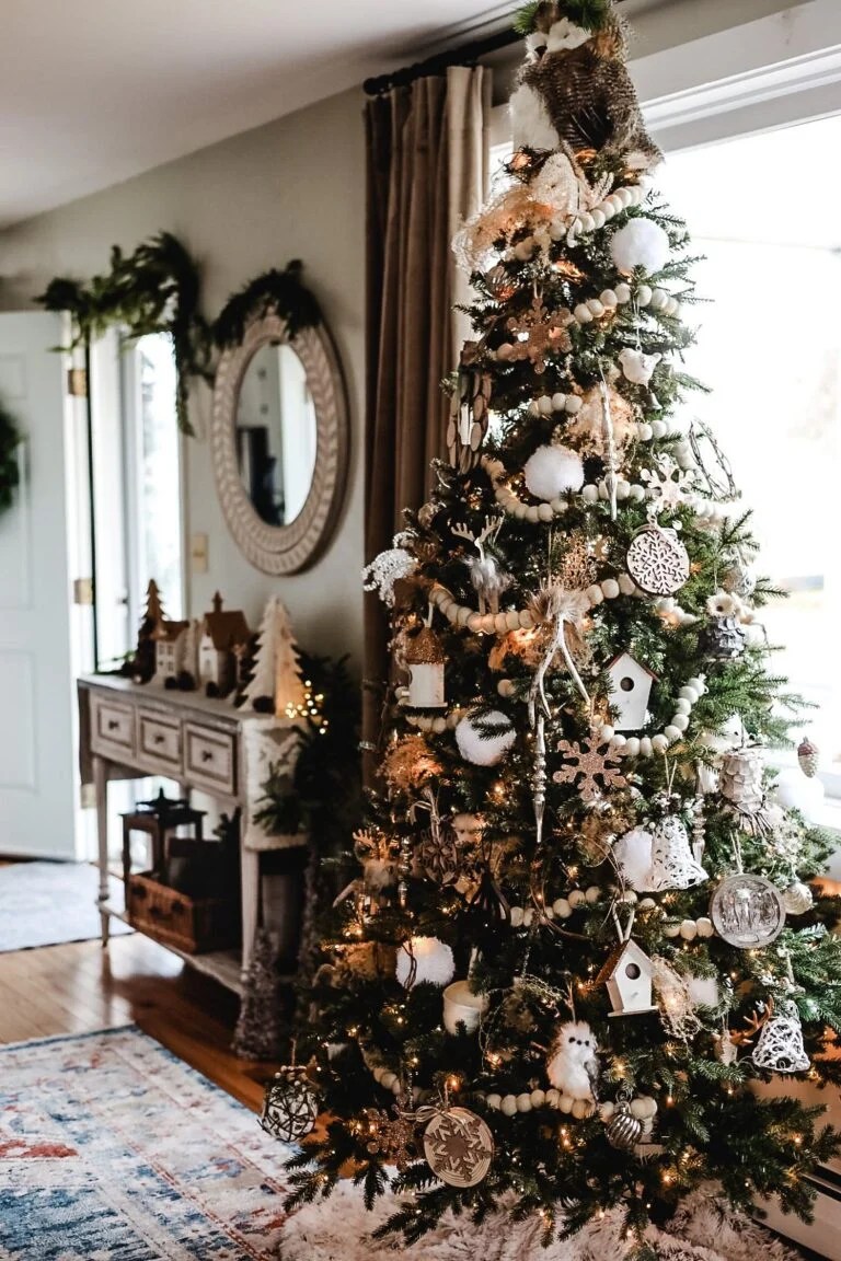 christmas tree leaves decor How to Decorate a Natural & Neutral Christmas Tree Cottage On Bunker Hill