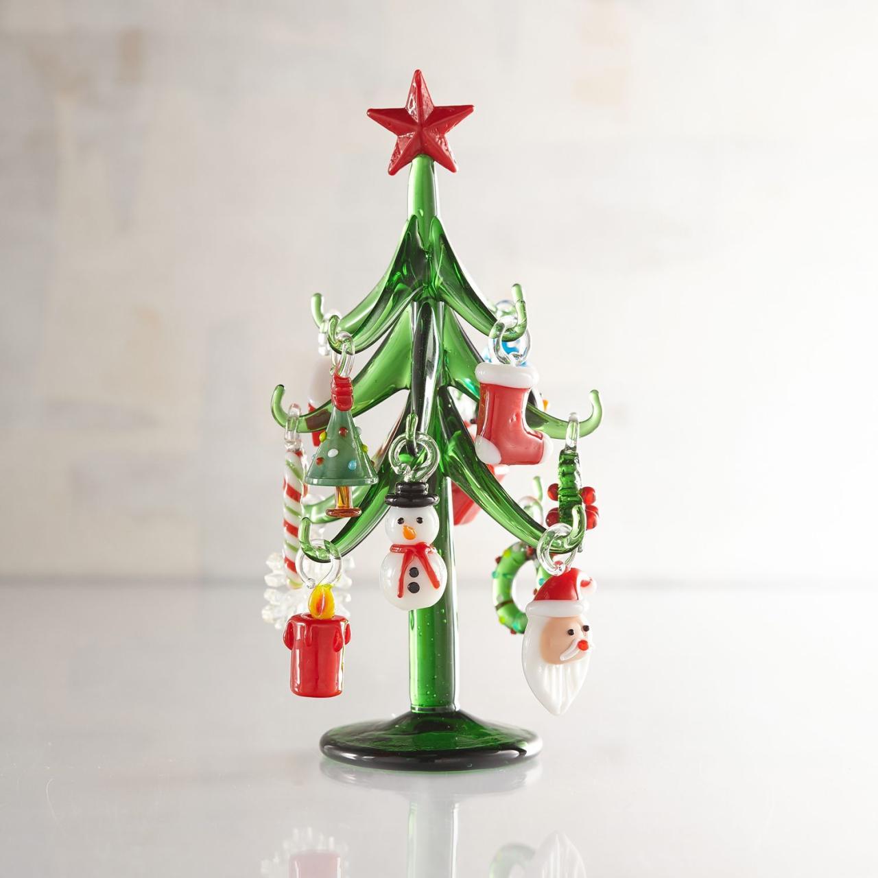 glass tree christmas decor Collectible Glass Tree Figurine Pier 1 Imports Unique christmas