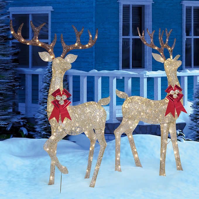 reindeer for christmas decor LED Lighted Deer, Set of Two Outdoor christmas reindeer, Holiday