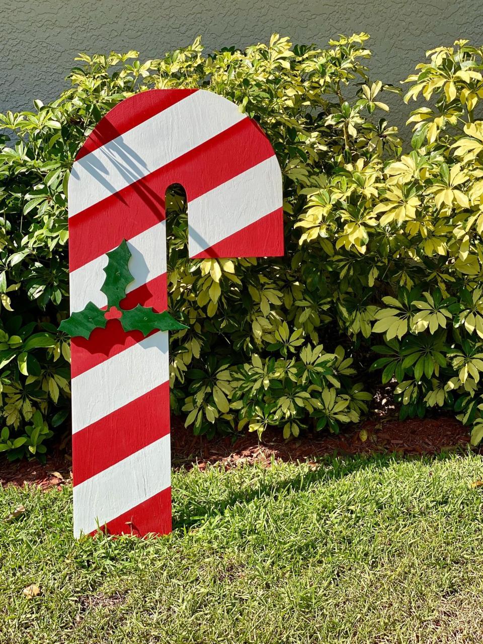 christmas canes outdoor decor Extra Large Wood Outdoor Christmas Candy Cane Decoration Etsy