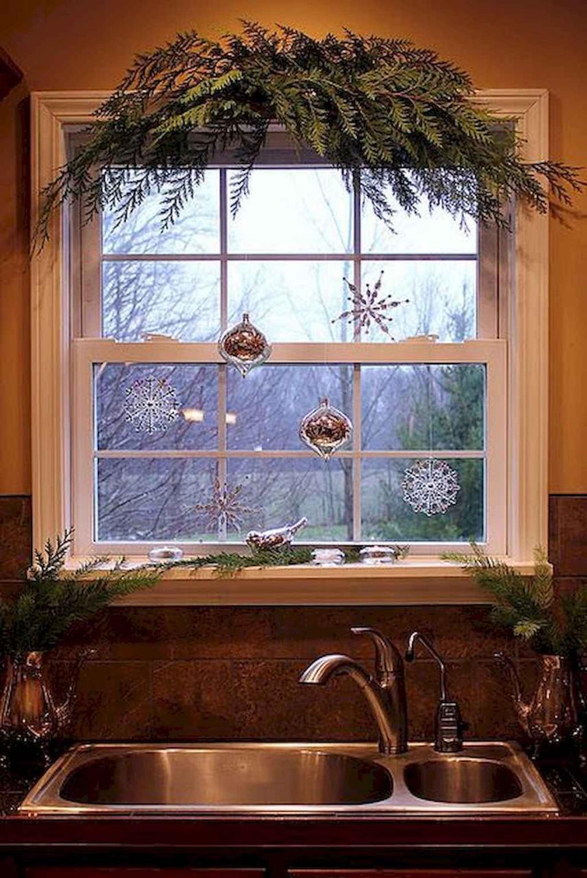 christmas kitchen window decor 60 Modern Kitchen Christmas Decorating Ideas Christmas window