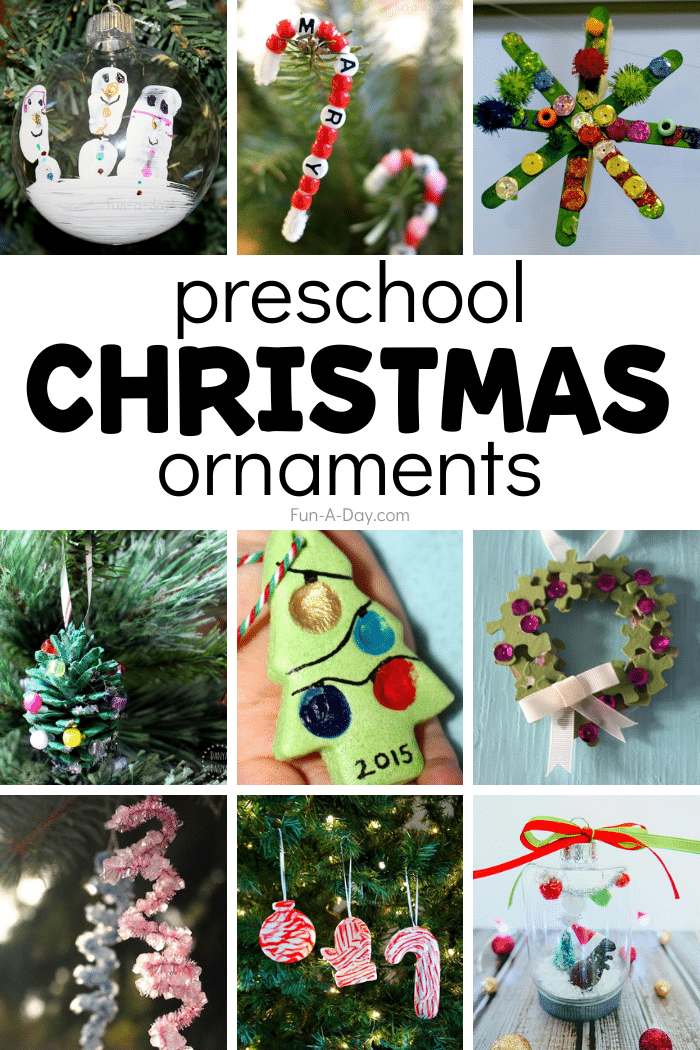 christmas ornament ideas craft Preschool Christmas Ornaments Kids Can Make FunADay!