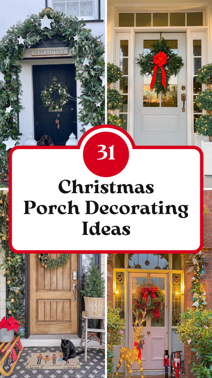 porch christmas decor ideas 31 Christmas Porch Decorating Ideas The DIY Desire