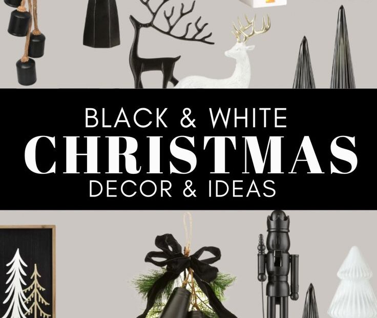 black white gold christmas decor Black and White Christmas Ideas and Decor in 2024 Black christmas