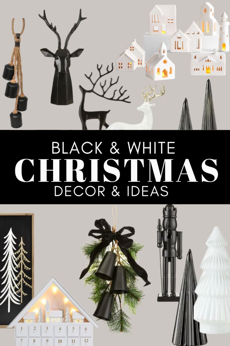 black white gold christmas decor Black and White Christmas Ideas and Decor in 2024 Black christmas