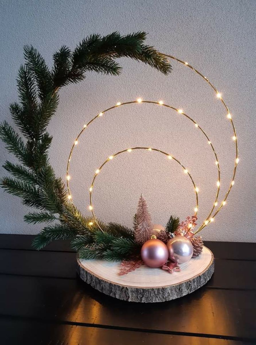 christmas decorations ideas diy pinterest Christmas Hula Hoop Decoration Ideas in 2021 Holiday crafts christmas