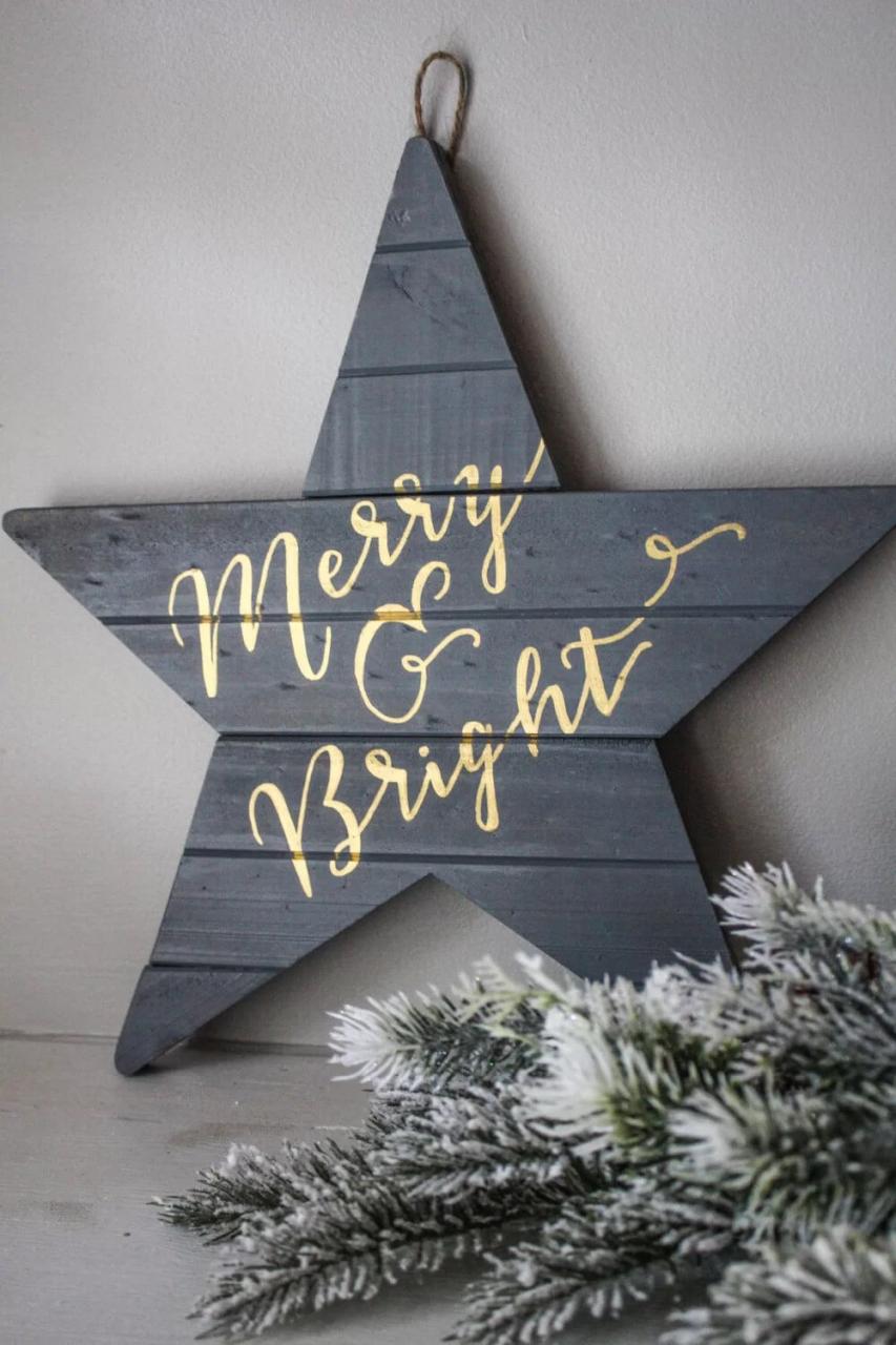 christmas star wall decor 35 Best Christmas Wall Decor Ideas and Designs for 2021