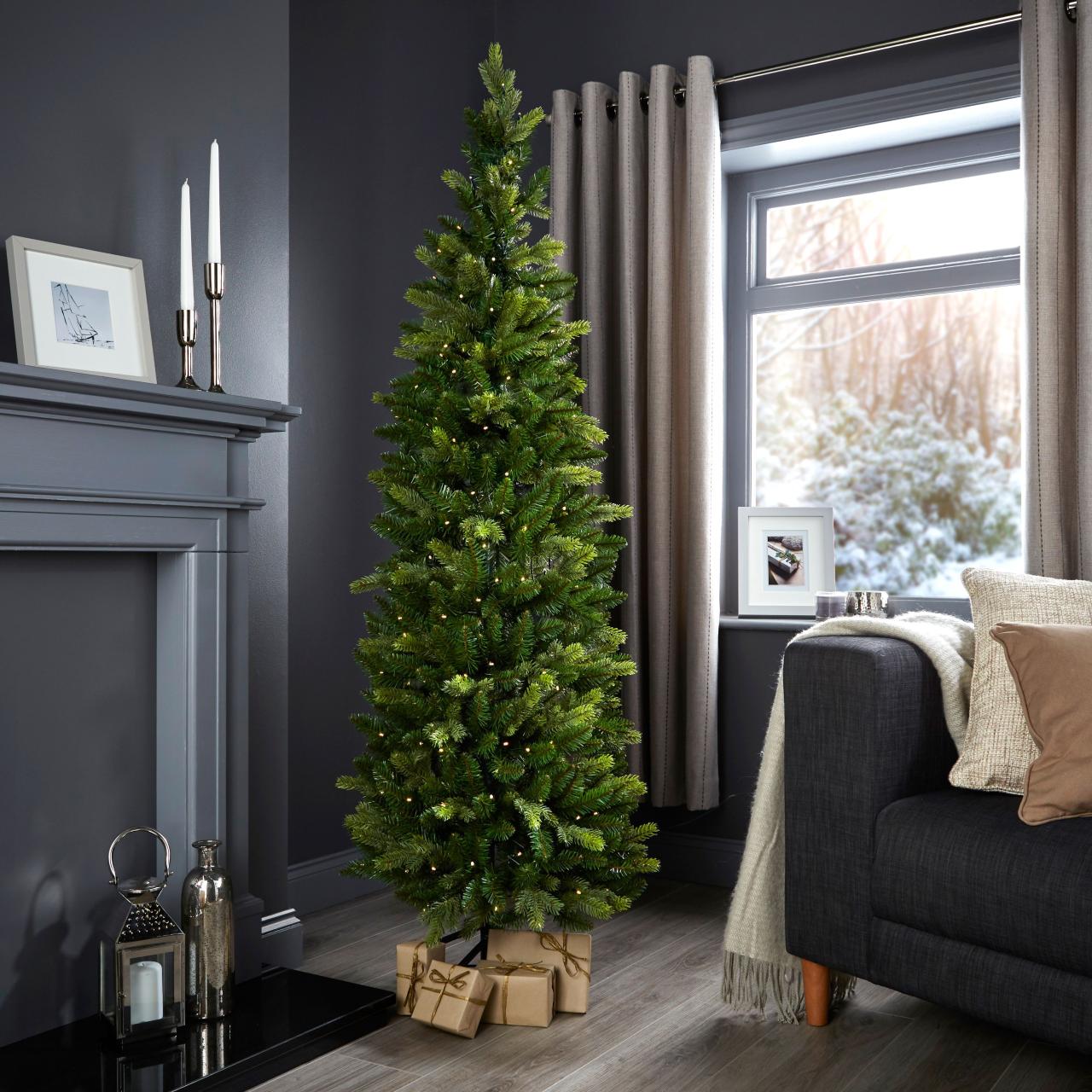 b&q christmas decorations indoor 6ft Pop Up Slim PreLit Christmas Tree Departments DIY at B&Q