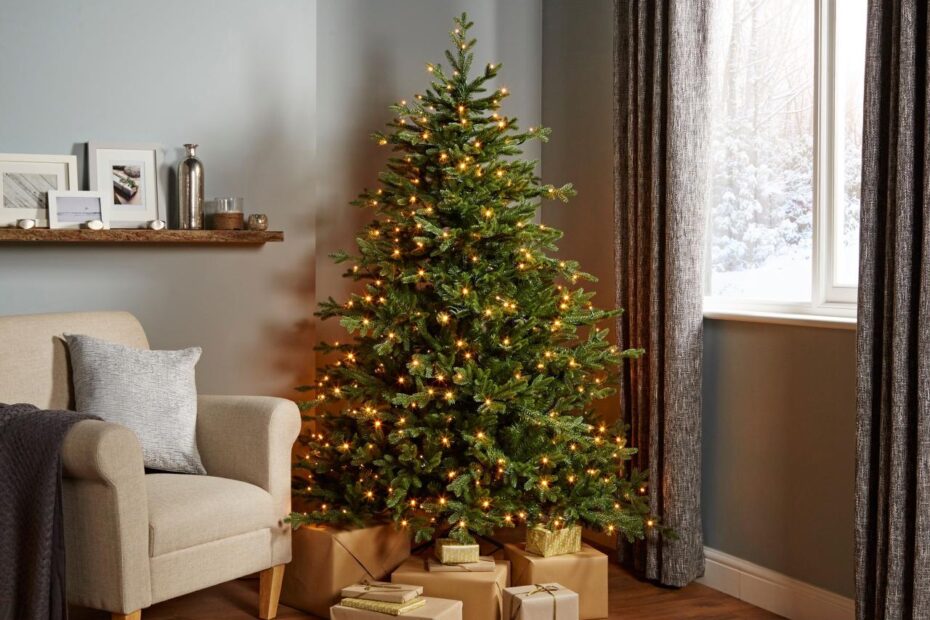 christmas decorations sale b&q 6ft Thetford PreLit LED Christmas Tree Departments DIY at B&Q