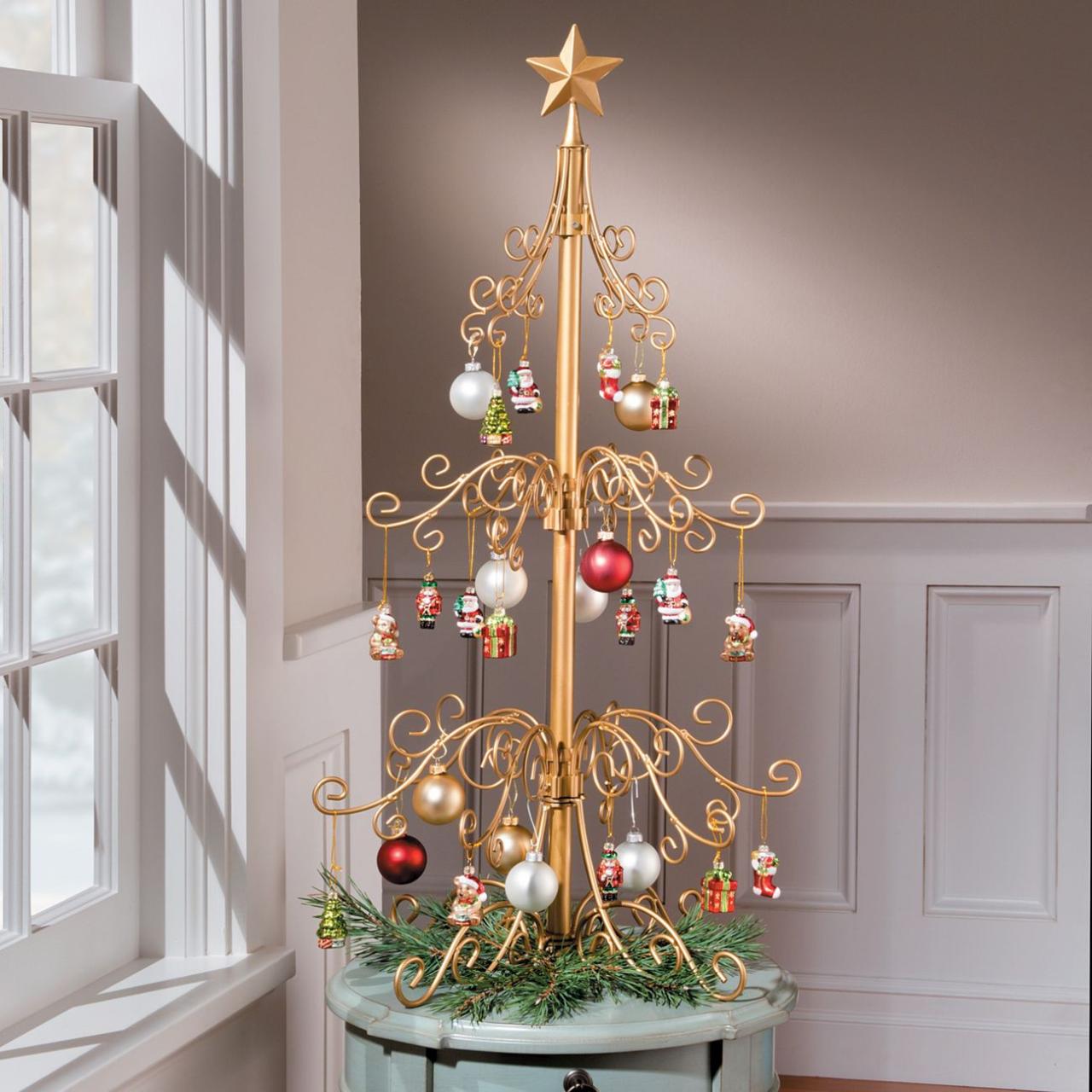 metal christmas tree decor Tis Your Season 36" Metal Scroll Christmas Ornament Display Trees