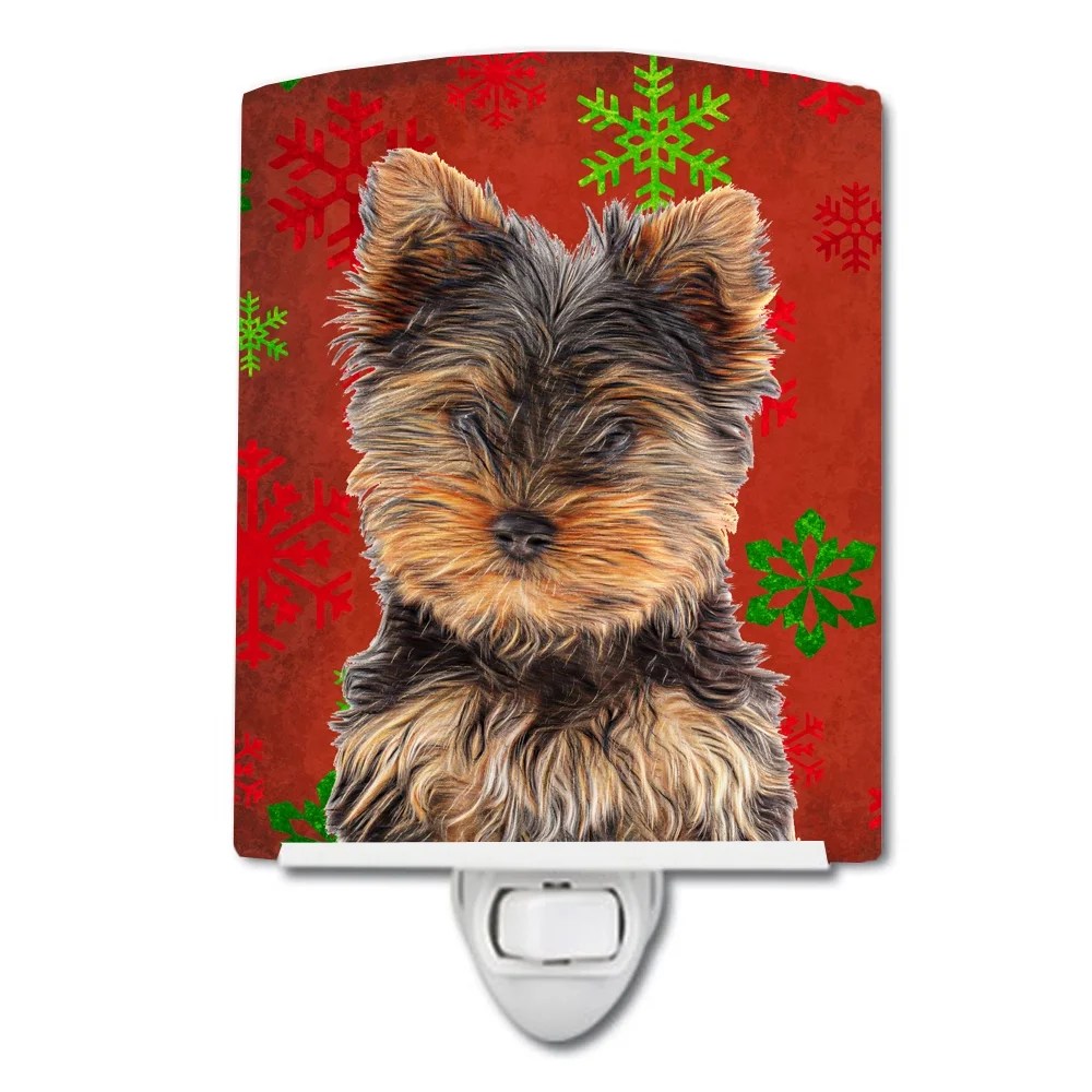 yorkie christmas decorations outdoor Christmas Yorkie Puppy Yorkshire Ceramic Night Light