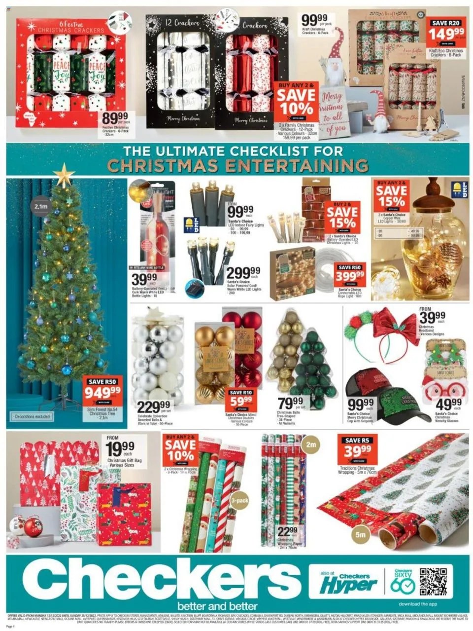 christmas decorations checkers sale Checkers Specials Ultimate Christmas Checklist Checkers Catalogue