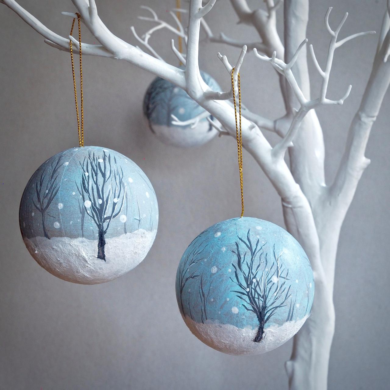 christmas decoration ideas with baubles hand painted bauble handmade Christmas decoration by TheLadyMoth on