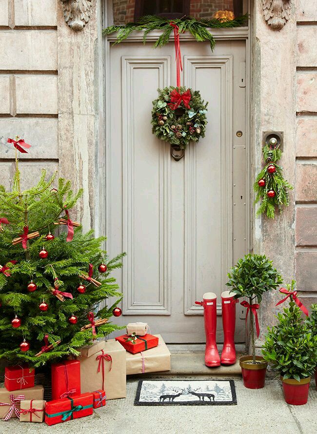 christmas decor around me **Christmas & Winter Blessings** Christmas door decorations, Front