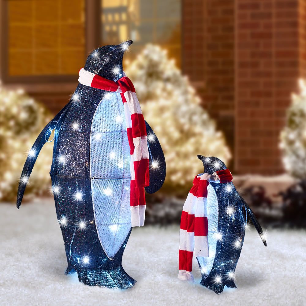 christmas decorations outdoor penguin The Twinkling Christmas Penguins1 Outdoor holiday decor, Penguin